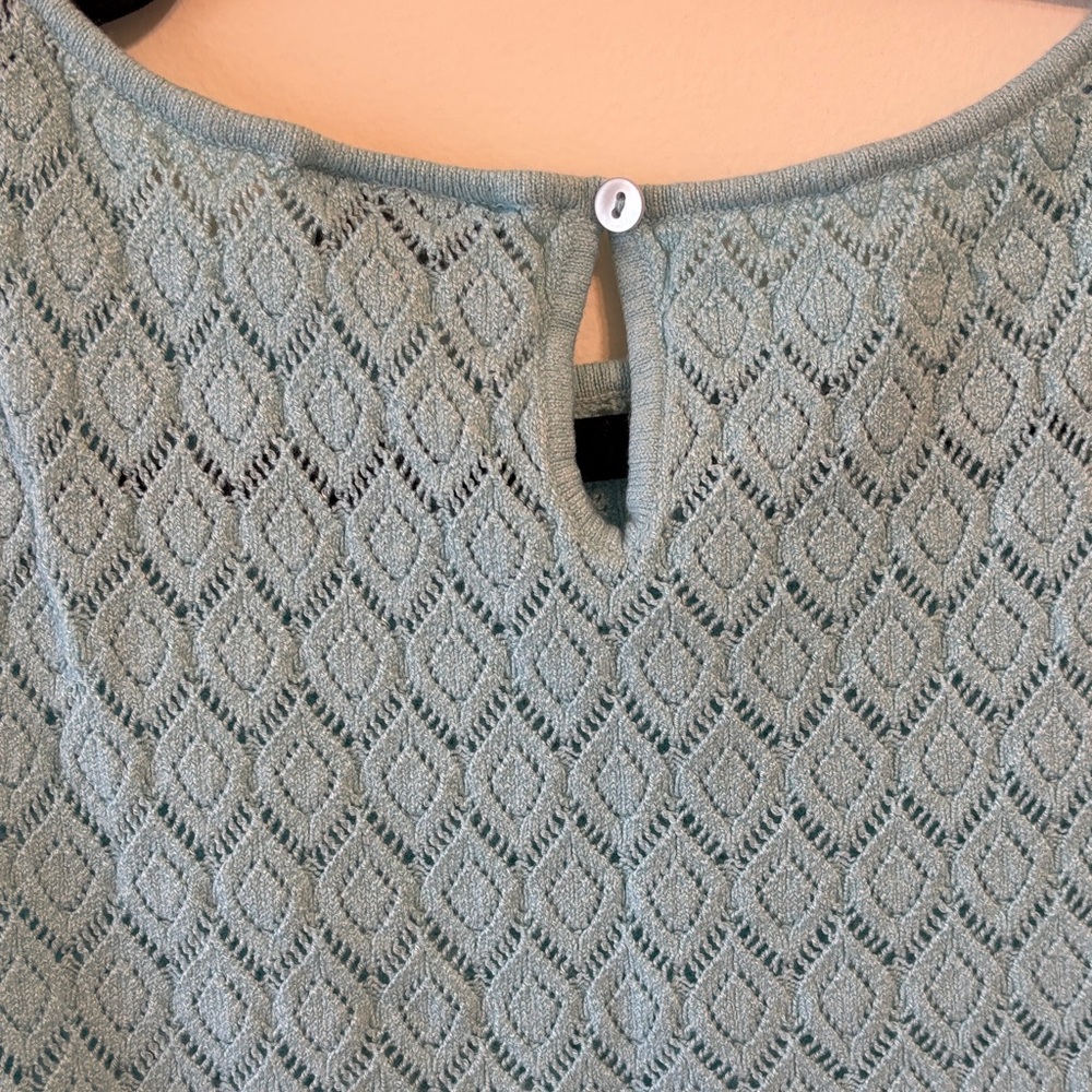 LOFT Sky Blue Lace Sleeveless Blouse - Picture 5 of 7